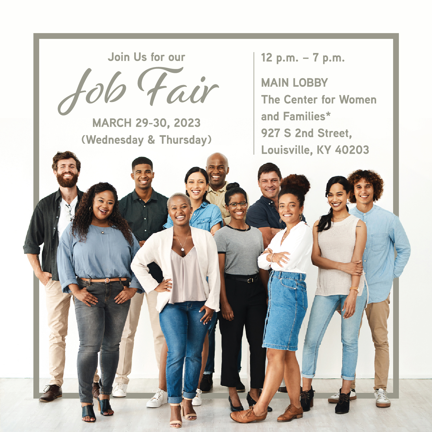 Job Fair at the Center for Women and Families March 29-30