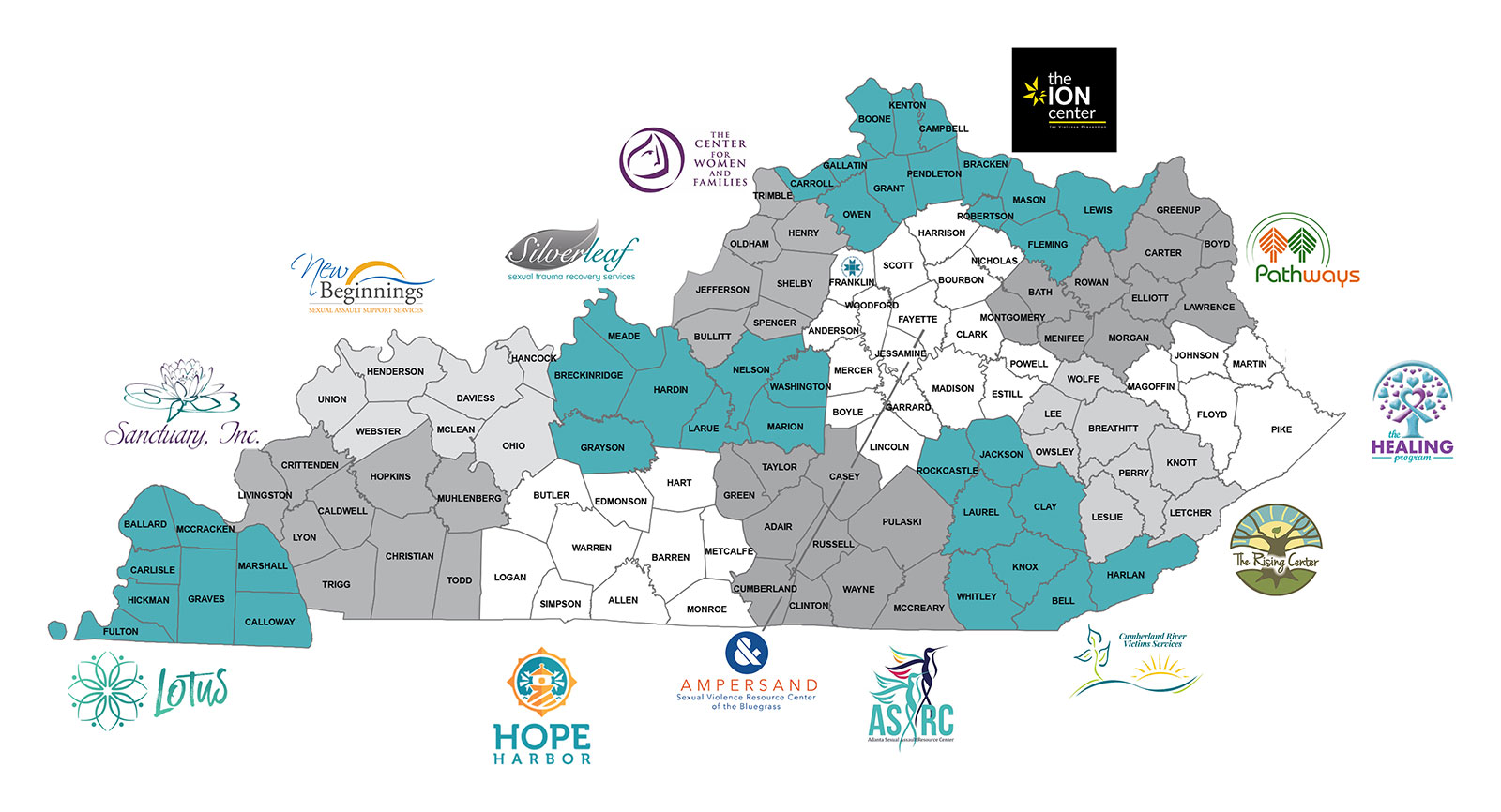 KY Crisis Center Map